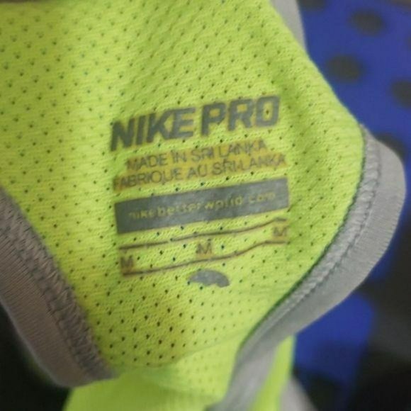 Nike Pro Dri Fit Neon and Grey Sports‎ Bra Size Medium - Picture 6 of 8